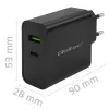 Lādētājs Qoltec 52378 Iekštelpu AC ātrā uzlāde 3A USB Type-C Melns