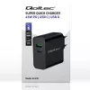 Lādētājs Qoltec 52378 Iekštelpu AC ātrā uzlāde 3A USB Type-C Melns