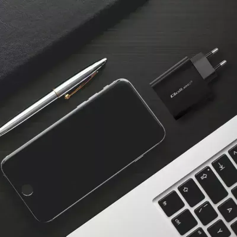 Lādētājs Qoltec 52378 Iekštelpu AC ātrā uzlāde 3A USB Type-C Melns