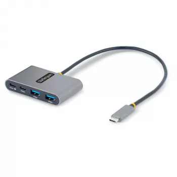 StarTech.com 4 portu USB-C centrmezgls ar 100 W jaudas padeves caurlaidi — 2x USB-A + 2x USB-C — USB 3.0 5 Gbps — 1 pēdu (30 cm) garš kabelis — pārnēsājams USB Type-C uz USB-A/C centrmezgls