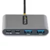 StarTech.com 4 portu USB-C centrmezgls ar 100 W jaudas padeves caurlaidi — 2x USB-A + 2x USB-C — USB 3.0 5 Gbps — 1 pēdu (30 cm) garš kabelis — pārnēsājams USB Type-C uz USB-A/C centrmezgls