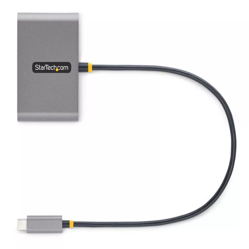 StarTech.com 4 portu USB-C centrmezgls ar 100 W jaudas padeves caurlaidi — 2x USB-A + 2x USB-C — USB 3.0 5 Gbps — 1 pēdu (30 cm) garš kabelis — pārnēsājams USB Type-C uz USB-A/C centrmezgls