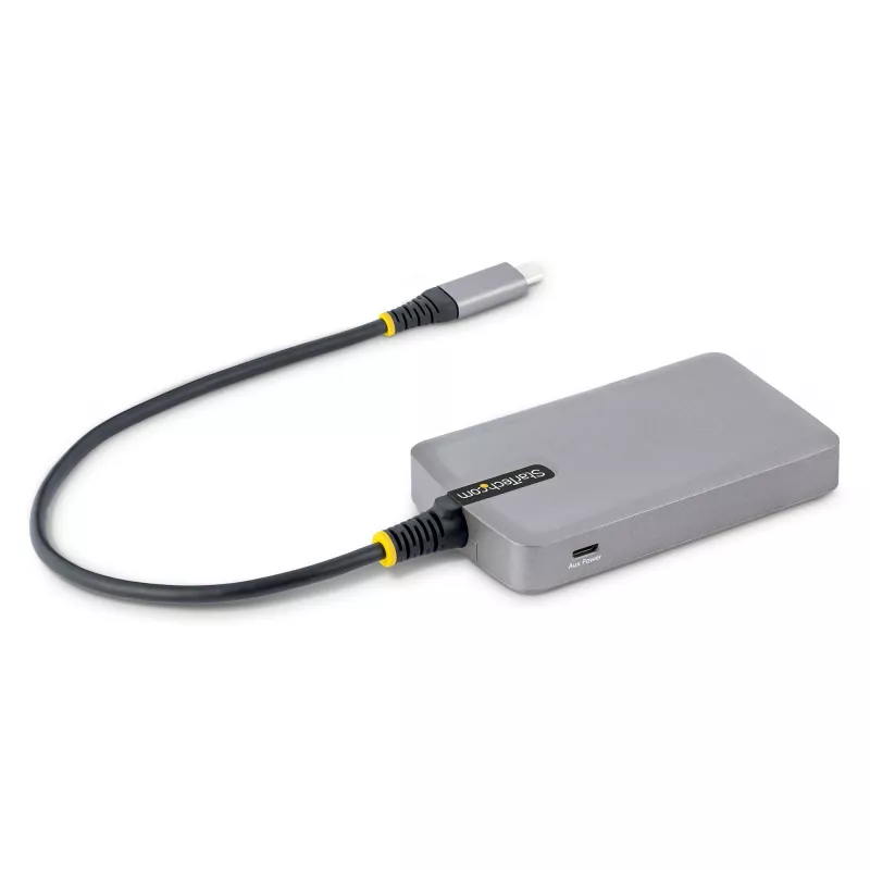 StarTech.com 3-portu USB-C centrmezgls ar Ethernet - 3x USB-A porti, Gigabit Ethernet RJ45, USB 3.0 5Gbps, kopnes barošana, 1 pēdu/30cm garš kabelis - pārnēsājams klēpjdatora USB Type-C centrmezgla adapteris ar GbE