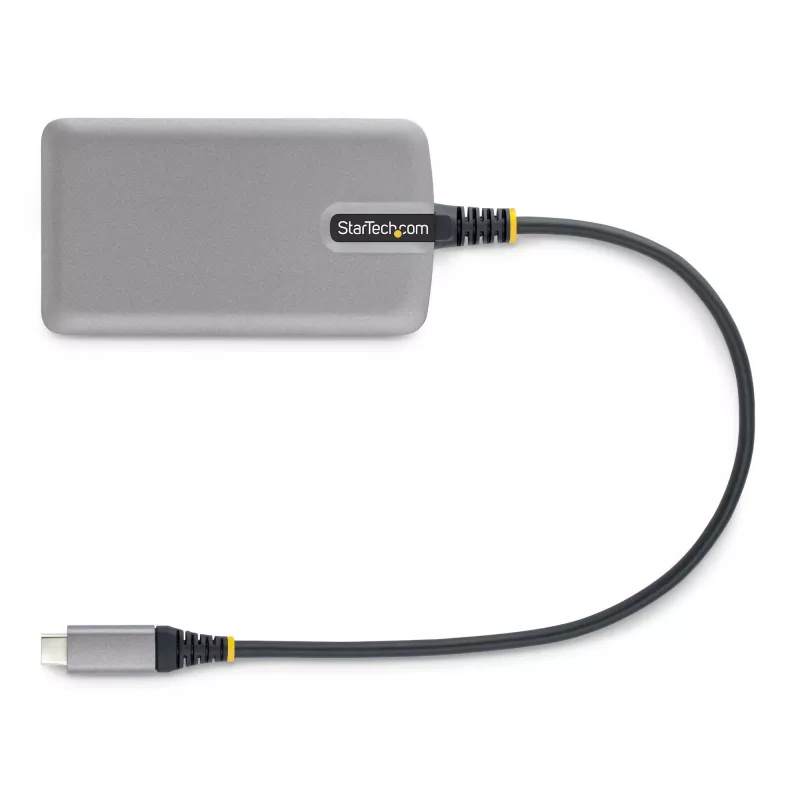 StarTech.com 3-portu USB-C centrmezgls ar Ethernet - 3x USB-A porti, Gigabit Ethernet RJ45, USB 3.0 5Gbps, kopnes barošana, 1 pēdu/30cm garš kabelis - pārnēsājams klēpjdatora USB Type-C centrmezgla adapteris ar GbE