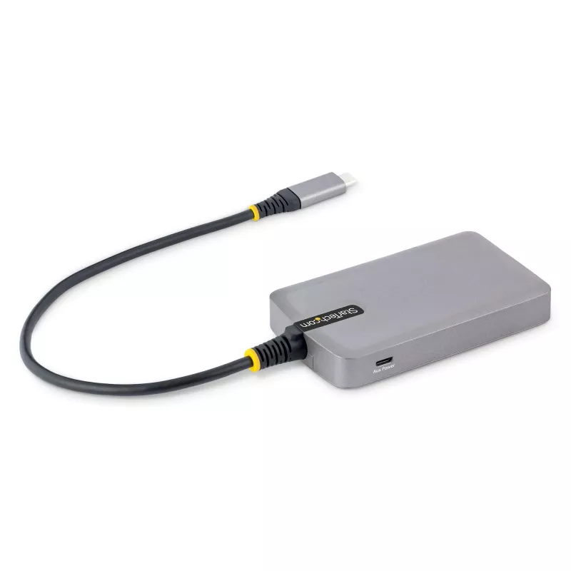 StarTech.com 4 portu USB-C centrmezgls - 5Gbps - ar kopnes barošanu - USB C uz 4x USB-A centrmezgls ar izvēles papildu strāvas ieeju - pārnēsājams galddatoru/klēpjdatoru USB centrmezgls - 1 pēda (30 cm) kabelis - USB paplašināšanas centrmezgls