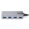 StarTech.com 4 portu USB-C centrmezgls - 5Gbps - ar kopnes barošanu - USB C uz 4x USB-A centrmezgls ar izvēles papildu strāvas ieeju - pārnēsājams galddatoru/klēpjdatoru USB centrmezgls - 1 pēda (30 cm) kabelis - USB paplašināšanas centrmezgls