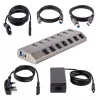 StarTech.com 7 portu pašbarojošs USB-C centrmezgls ar individuāliem ieslēgšanas/izslēgšanas slēdžiem, USB 3.0 5 Gbps paplašināšanas centrmezgls ar barošanas bloku, galddatoru/klēpjdatoru USB-C uz USB-A centrmezgls, USB Type-C centrmezgls ar BC 1.2