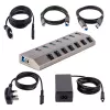 StarTech.com 7 portu pašbarojošs USB-C centrmezgls ar individuāliem ieslēgšanas/izslēgšanas slēdžiem, USB 3.0 5 Gbps paplašināšanas centrmezgls ar barošanas bloku, galddatoru/klēpjdatoru USB-C uz USB-A centrmezgls, USB Type-C centrmezgls ar BC 1.2