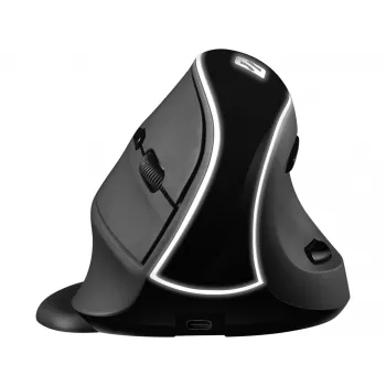 Sandberg Wireless Vertical pele Pro, labā roka, vertikāls dizains, optiska, RF bezvadu, 1600 DPI, melns