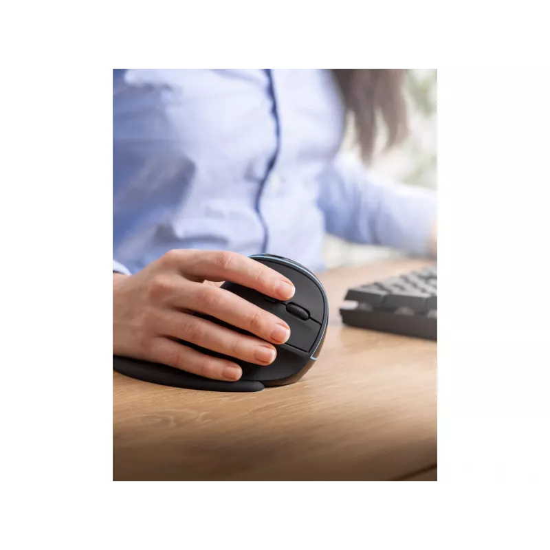 Sandberg Wireless Vertical pele Pro, labā roka, vertikāls dizains, optiska, RF bezvadu, 1600 DPI, melns