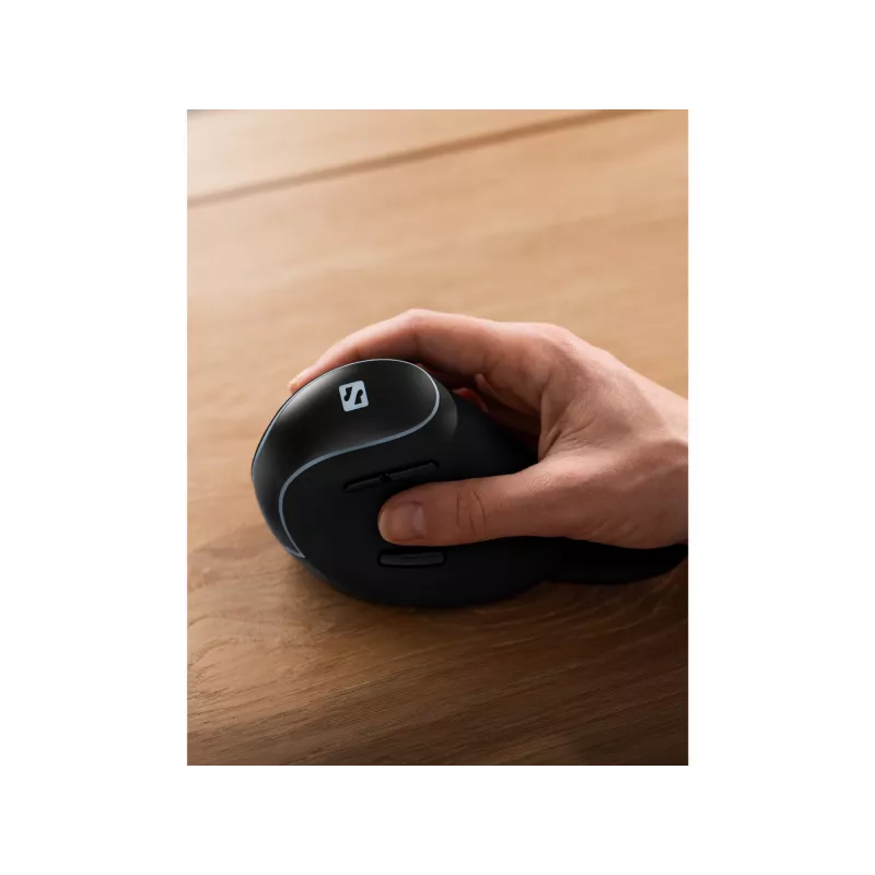 Sandberg Wireless Vertical pele Pro, labā roka, vertikāls dizains, optiska, RF bezvadu, 1600 DPI, melns