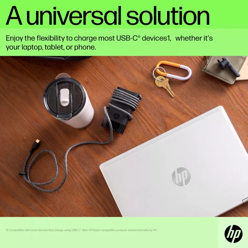 HP USB-C 65 W klēpjdatora lādētājs, Klēpjdators, Iekštelpām, 90 V, 47–63 Hz, 65 W, 5–20 V