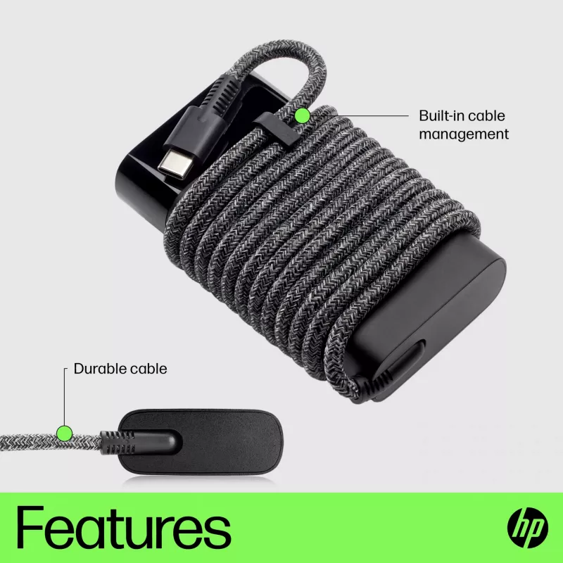 HP USB-C 65 W klēpjdatora lādētājs, Klēpjdators, Iekštelpām, 90 V, 47–63 Hz, 65 W, 5–20 V