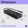 HP 4K USB-C Multiport Hub, USB Type-C, USB 3.2 Gen 2 (3.1 Gen 2) Type-C, 10000 Mbit/s, melns, 4K Ultra HD, Ķīna