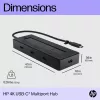 HP 4K USB-C Multiport Hub, USB Type-C, USB 3.2 Gen 2 (3.1 Gen 2) Type-C, 10000 Mbit/s, melns, 4K Ultra HD, Ķīna