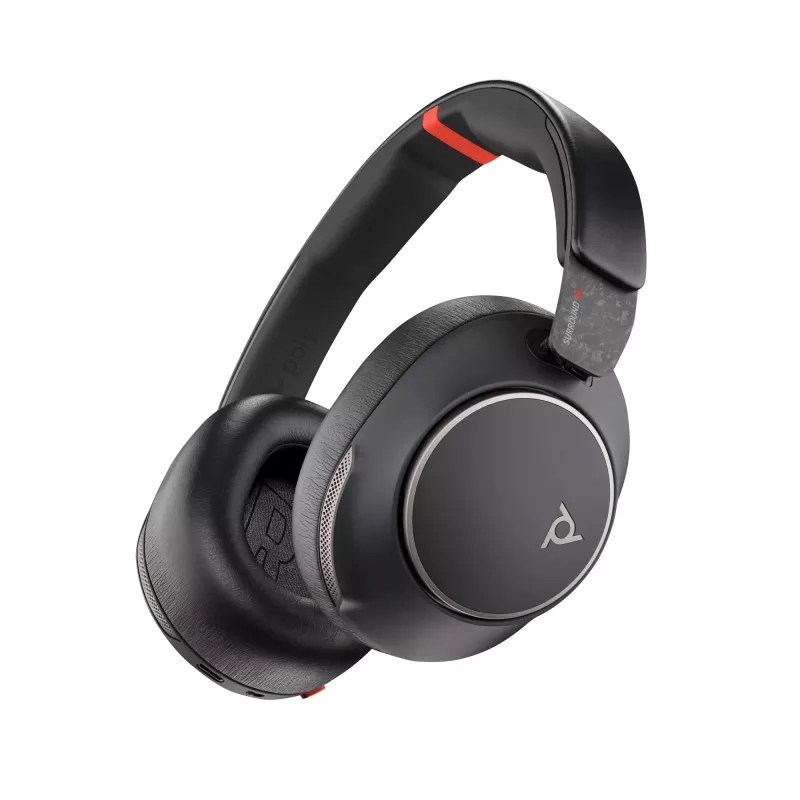 HP Poly Voyager Surround 85 UC USB-C austiņas + USB-C/A adapteris + uzlādes statīvs