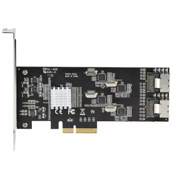 StarTech.com 8 Portu SATA PCIe karte - PCI Express 6Gbps SATA paplašināšanas adaptera karte ar 4 resurskontrolleriem - SATA PCIe kontrollera karte - PCI-e x4 Gen 2 uz SATA III - SATA HDD/SSD