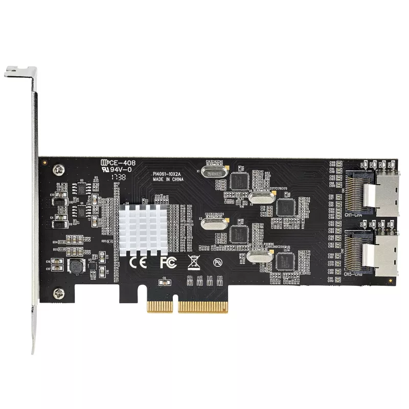 StarTech.com 8 Portu SATA PCIe karte - PCI Express 6Gbps SATA paplašināšanas adaptera karte ar 4 resurskontrolleriem - SATA PCIe kontrollera karte - PCI-e x4 Gen 2 uz SATA III - SATA HDD/SSD