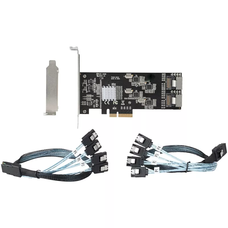 StarTech.com 8 Portu SATA PCIe karte - PCI Express 6Gbps SATA paplašināšanas adaptera karte ar 4 resurskontrolleriem - SATA PCIe kontrollera karte - PCI-e x4 Gen 2 uz SATA III - SATA HDD/SSD