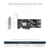 StarTech.com 8 Portu SATA PCIe karte - PCI Express 6Gbps SATA paplašināšanas adaptera karte ar 4 resurskontrolleriem - SATA PCIe kontrollera karte - PCI-e x4 Gen 2 uz SATA III - SATA HDD/SSD