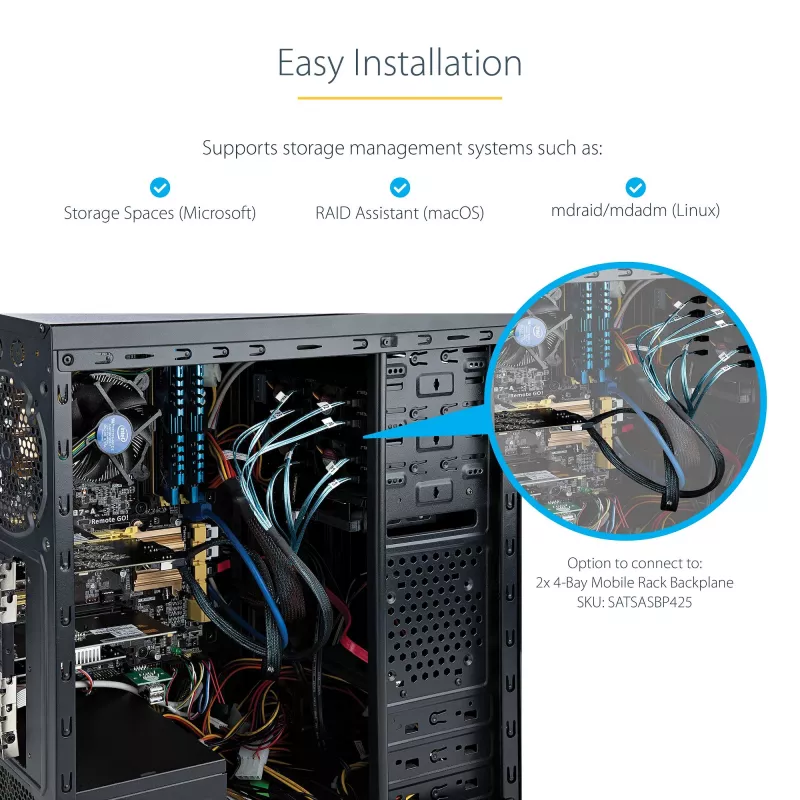 StarTech.com 8 Portu SATA PCIe karte - PCI Express 6Gbps SATA paplašināšanas adaptera karte ar 4 resurskontrolleriem - SATA PCIe kontrollera karte - PCI-e x4 Gen 2 uz SATA III - SATA HDD/SSD