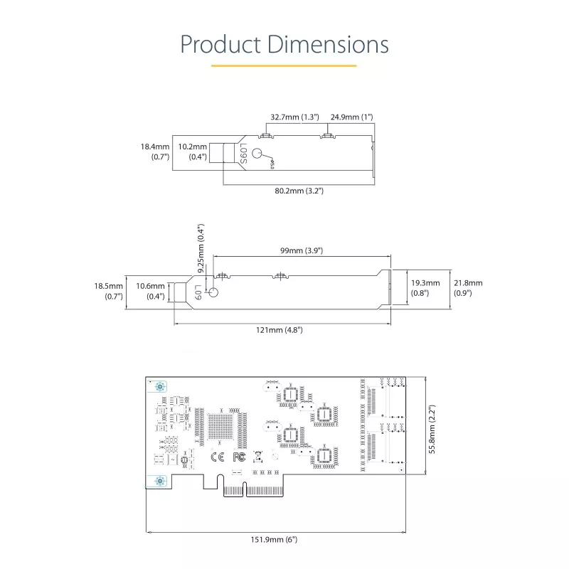 StarTech.com 8 Portu SATA PCIe karte - PCI Express 6Gbps SATA paplašināšanas adaptera karte ar 4 resurskontrolleriem - SATA PCIe kontrollera karte - PCI-e x4 Gen 2 uz SATA III - SATA HDD/SSD