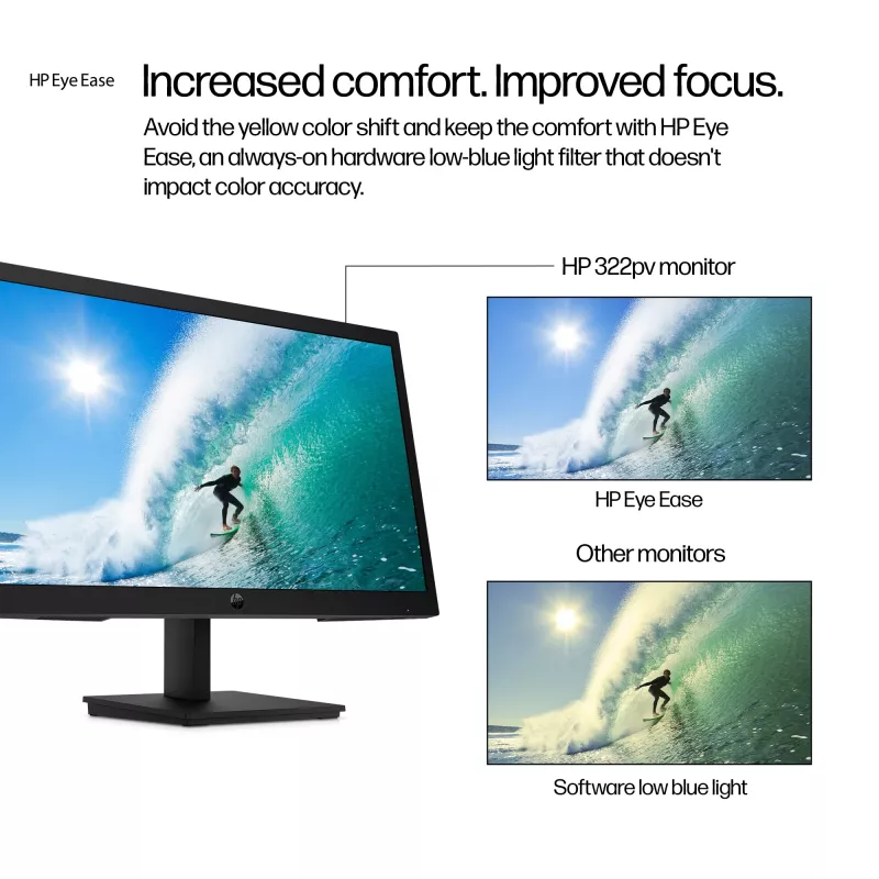 HP Series 3 Pro 21.45 collu FHD monitors - 322pv, 54,5 cm (21,4 colli), 1920 x 1080 pikseļi, Full HD, LCD, 5 ms, Melns