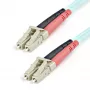 StarTech.com 1m (3 pēdas) LC/UPC uz LC/UPC OM3 daudzmodu optiskās šķiedras kabelis, pilna dupleksa 50/125 µm rāvējslēdzēja tipa optiskās šķiedras kabelis, 100G, zemi ievades zudumi, LSZH optiskās šķiedras džempera vads