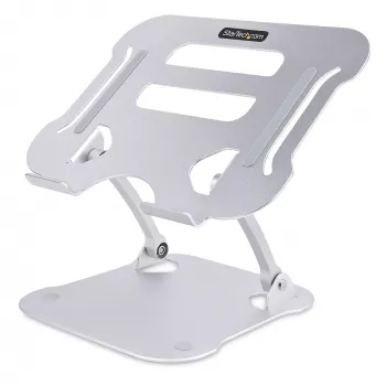 StarTech.com portatīvā datora statīvs galdam, ergonomisks portatīvā datora statīvs ar regulējamu augstumu, alumīnija, pārnēsājams, iztur līdz 10 kg, salokāms portatīvā datora turētājs galdam – slīps piezīmjdatora pacēlājs/pacēlājs