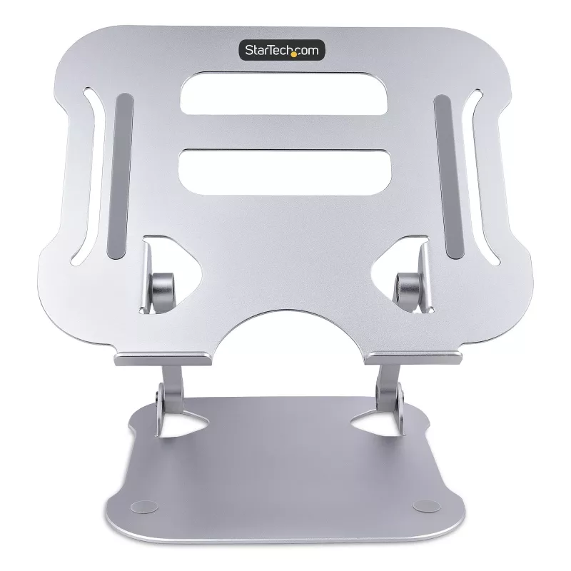 StarTech.com portatīvā datora statīvs galdam, ergonomisks portatīvā datora statīvs ar regulējamu augstumu, alumīnija, pārnēsājams, iztur līdz 10 kg, salokāms portatīvā datora turētājs galdam – slīps piezīmjdatora pacēlājs/pacēlājs