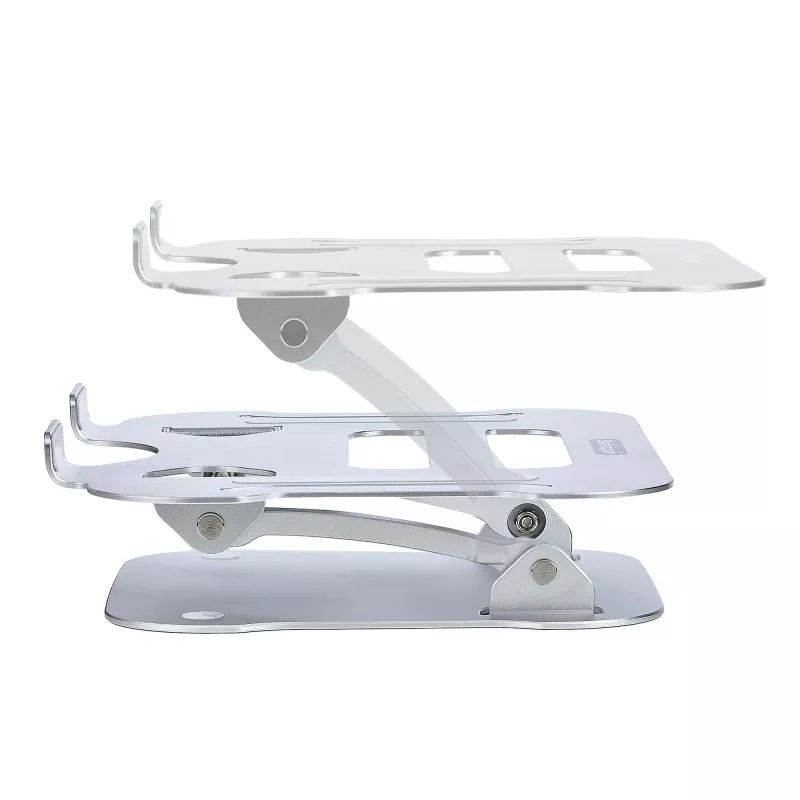 StarTech.com portatīvā datora statīvs galdam, ergonomisks portatīvā datora statīvs ar regulējamu augstumu, alumīnija, pārnēsājams, iztur līdz 10 kg, salokāms portatīvā datora turētājs galdam – slīps piezīmjdatora pacēlājs/pacēlājs