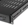 StarTech.com 1U regulējams ventilējams serveru statīva montāžas plaukts – 175 mārciņas – 19,5 līdz 38 collu regulējams montāžas dziļums, universāla paplāte 19 collu AV/tīkla aprīkojuma statīvam – 27,5 collu dziļums