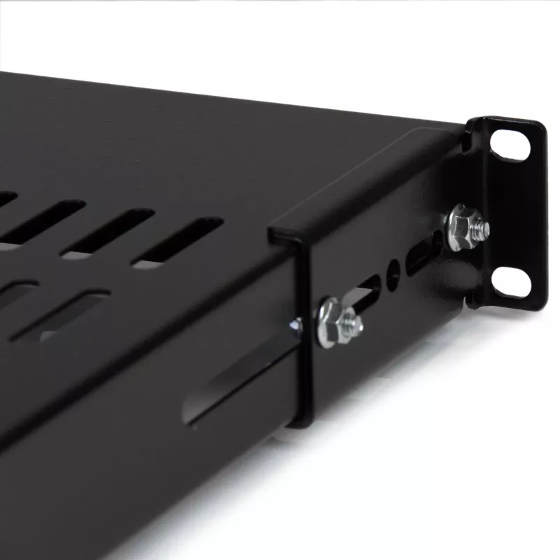 StarTech.com 1U regulējams ventilējams serveru statīva montāžas plaukts – 175 mārciņas – 19,5 līdz 38 collu regulējams montāžas dziļums, universāla paplāte 19 collu AV/tīkla aprīkojuma statīvam – 27,5 collu dziļums
