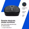 HP 700 uzlādējama bezvadu pele, piemērota abām rokām, RF bezvadu + Bluetooth, 6000 DPI, melna