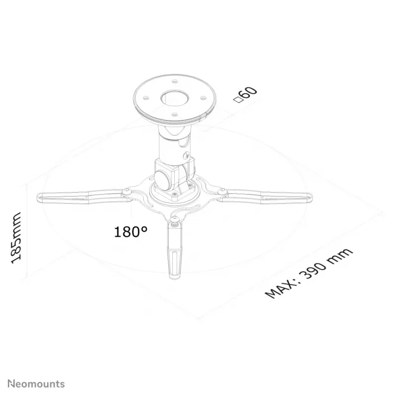 Neomounts BEAMER-C50 Beamer griestu stiprinājums - augst. 18,5 cm - pilna kustība