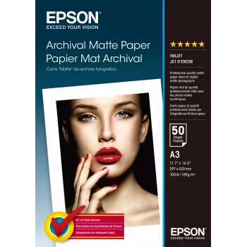 Epson Archival Matte Paper, DIN A3, 189 g/m², 50 loksnes
