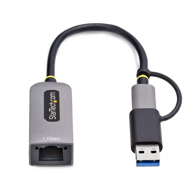 StarTech.com USB-C uz Ethernet adapteris ar USB-A pieslēgumu, 10/100/1000 Mb/s, USB 3.0 uz Gigabit Ethernet tīkla adapteris, 15 cm pievienots kabelis, USB GbE adapteris