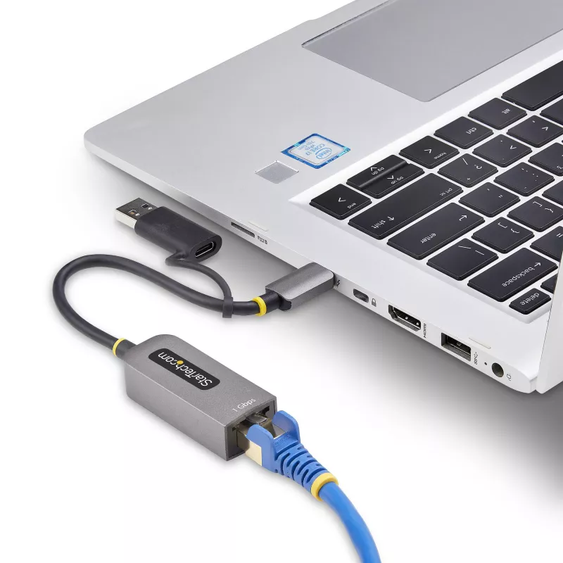 StarTech.com USB-C uz Ethernet adapteris ar USB-A pieslēgumu, 10/100/1000 Mb/s, USB 3.0 uz Gigabit Ethernet tīkla adapteris, 15 cm pievienots kabelis, USB GbE adapteris