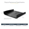 StarTech.com 2U servera plaukta plaukts - universāls ventilējams plaukta montāžas konsoles paliktnis 19 collu tīkla aprīkojuma plauktiem un skapjiem - izturīgs tērauds - kravnesība 50 mārciņas/23 kg - 16 collu dziļš plaukts, melns