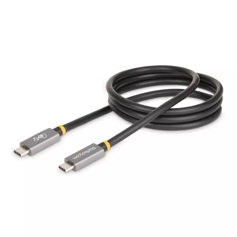 StarTech.com 3ft (1m) USB4 kabelis, USB-IF sertificēts USB-C kabelis, 40 Gbps, USB Type-C datu pārraides kabelis, 100W Power Delivery, 8K 60Hz, saderīgs ar Thunderbolt 4/3/USB 3.2