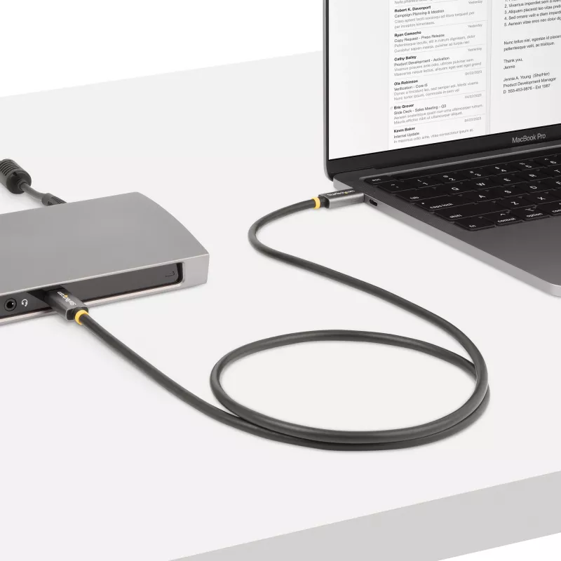 StarTech.com 3ft (1m) USB4 kabelis, USB-IF sertificēts USB-C kabelis, 40 Gbps, USB Type-C datu pārraides kabelis, 100W Power Delivery, 8K 60Hz, saderīgs ar Thunderbolt 4/3/USB 3.2