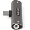 StarTech.com USB C Audio un uzlādes adapteris - USB-C audio adapteris ar 3,5 mm TRRS austiņu/austiņu ar mikrofonu ligzdu un 60 W USB Type-C Power Delivery caurlaides lādētājs - USB-C tālruņiem/planšetdatoriem/klēpjdatoriem