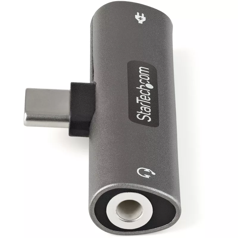 StarTech.com USB C Audio un uzlādes adapteris - USB-C audio adapteris ar 3,5 mm TRRS austiņu/austiņu ar mikrofonu ligzdu un 60 W USB Type-C Power Delivery caurlaides lādētājs - USB-C tālruņiem/planšetdatoriem/klēpjdatoriem