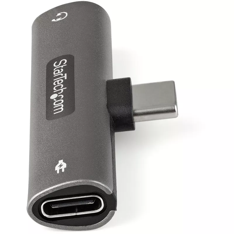 StarTech.com USB C Audio un uzlādes adapteris - USB-C audio adapteris ar 3,5 mm TRRS austiņu/austiņu ar mikrofonu ligzdu un 60 W USB Type-C Power Delivery caurlaides lādētājs - USB-C tālruņiem/planšetdatoriem/klēpjdatoriem