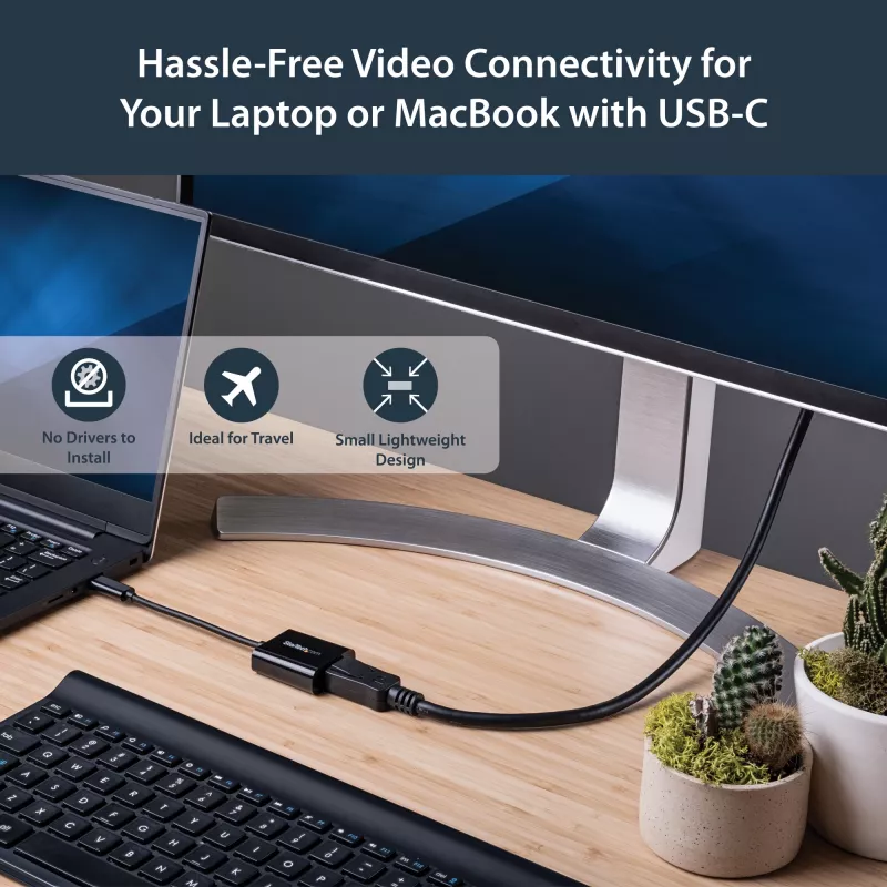 StarTech.com USB C–DisplayPort adapteris – 4K 60Hz/8K 30Hz – USB Type-C uz DP 1.4 HBR2 adaptera sargspraudnis – kompakts USB-C (DP Alt Mode) monitora video pārveidotājs – saderīgs ar Thunderbolt 3