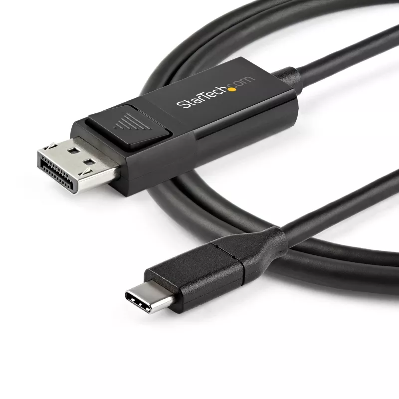 StarTech.com 6,6 pēdu (2 m) USB-C uz DisplayPort 1.2 kabelis 4K 60Hz — divvirzienu DP uz USB-C vai USB-C uz DP reversīvs video adaptera kabelis — HBR2/HDR — USB Type C/Thunderbolt monitora kabelis