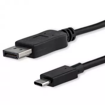 StarTech.com 3 pēdas/1 m USB-C uz DisplayPort 1.2 kabelis 4K 60 Hz — USB-C uz DisplayPort adaptera kabelis — HBR2 — USB Type-C DP Alt Mode uz DP monitora video kabelis — darbojas ar Thunderbolt 3 — melns