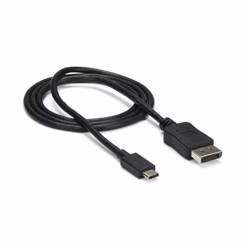 StarTech.com 3 pēdas/1 m USB-C uz DisplayPort 1.2 kabelis 4K 60 Hz — USB-C uz DisplayPort adaptera kabelis — HBR2 — USB Type-C DP Alt Mode uz DP monitora video kabelis — darbojas ar Thunderbolt 3 — melns