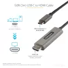 StarTech.com 10ft (3m) USB C uz HDMI kabelis 4K 60Hz ar HDR10 - Ultra HD USB Type-C uz 4K HDMI 2.0b video adaptera kabelis - USB-C uz HDMI HDR monitors/displeja pārveidotājs - DP 1.4 Alt Mode HBR3