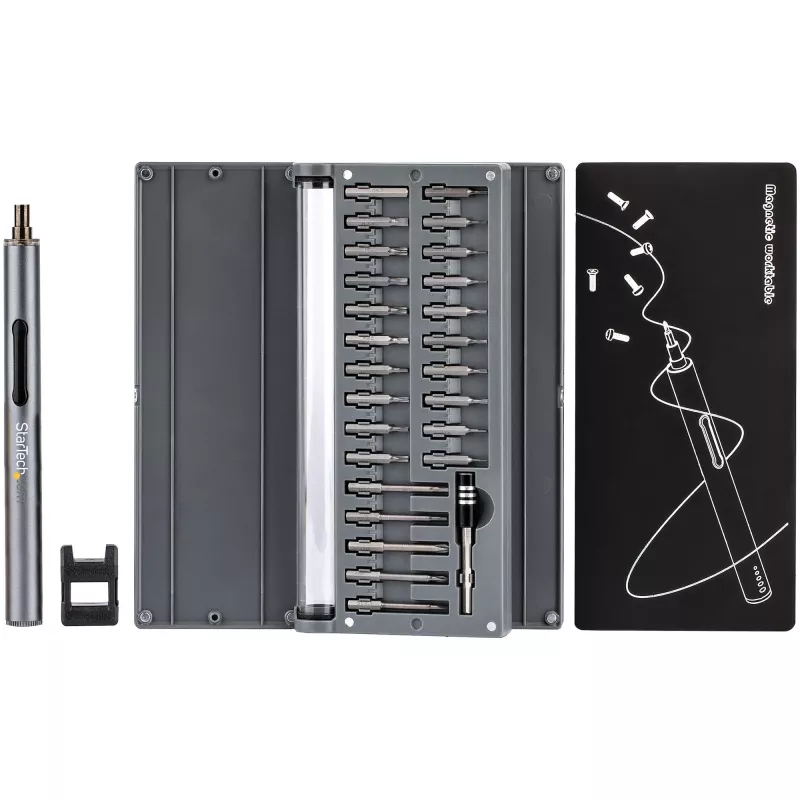 StarTech.com 55-Bit Electric Precision Screwdriver Set - Portable Cordless baterija Powered Bit Driver Kit for Electronic, Laptop, Computers, Tablet & Phone Repairs - Magnetic Work Pad